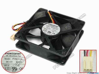 77724 Foxconn PV902512L Server - Square Fan -G, sq92x92x25, w220x3x3, 12V 0.16A Foxconn PV902512L Server - Square Fan 