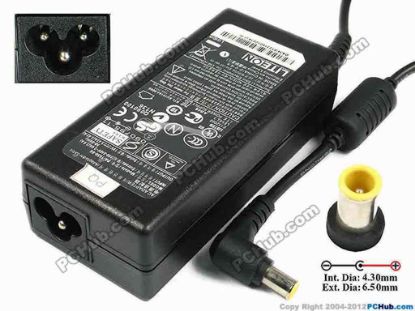 77738 LITE-ON PA-1650-68 AC Adapter- Laptop 19V 3.42A, 6.5/4.3mm With Pin, 3-Prong LITE-ON PA-1650-68 AC Adapter- Laptop <span class="span11" id="ctl00_ContentPlaceHolder1_ItemDesc1_lblItemDescription"><b>»In stock now ready to ship in 24 hours</b>. 
<p><span class="span11" id="ctl00_ContentPlaceHolder1_ItemDesc1_Label19"></span></p><span class="span11" id="ctl00_ContentPlaceHolder1_ItemDesc1_lblItemDescription">
<p><span id="ctl00_ContentPlaceHolder1_ItemDesc1_lblItemDescription">Liteon Model: PA-1650-68</span></p>
<p>INPUT: 100-240V~ 2.0A, 50-60Hz <br />
OUTPUT: 19V 3.42A 65W<br />
Connecter size: Int. Diameter: 4.30mm<br />
Ext. Diameter: 6.50mm<br />
Length : 10.00mm<br />
<br />
Dimensions: 107 x 49 x 31 mm</p>
<p>*Please do not mix up with another adapter with the same model number but different connector size, please check carefully the connector's measurement of your adapter.</p>
<p>**When buying any compatible AC adapter, please take note the type of power cord(2 or 3-prong) used.</p>
<p>***Please take note, 3 wire AC <a shape="rect" href="http://www.pchub.com/uph/category/356-0-0-1-2/Laptop-Spare-Part.html"><font color="#810081">power cord</font></a> not included.</p>
<p></p></span></span>