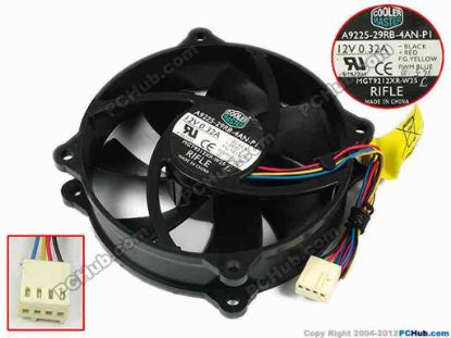 77777 Cooler Master MGT9212XR-W25 Server - Round Fan dia95x95x25, w205x4x4, 12V 0.32A Cooler Master MGT9212XR-W25 Server - Round Fan 