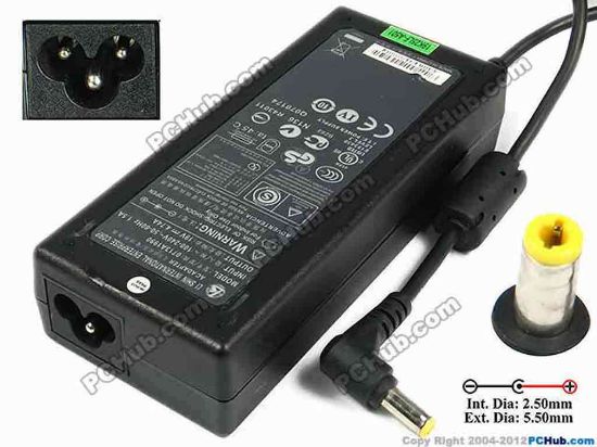 77785 Li Shin 0713A1990 AC Adapter- Laptop 19V 4.74A, 5.5/2.5mm, 3-Prong Li Shin 0713A1990 AC Adapter- Laptop <div>In stock now ready to ship in 24 hours.&nbsp;</div>
<div><br />
</div>
<div>Model: 0713A1990</div>
<div><br />
</div>
<div>INPUT: 100-240V~1.5A, 50-60Hz&nbsp;</div>
<div>OUTPUT: 19V 4.74A 90W</div>
<div>Connecter size: Int. Diameter: 2.50mm&nbsp;</div>
<div>Ext. Diameter: 5.50mm</div>
<div><br />
</div>
<div><br />
</div>
<div>Dimensions: 133 X 58 X 31 mm</div>
<div><br />
</div>
<div>*Please take note, 3 wire AC power cord not included.</div>
<div><br />
</div>