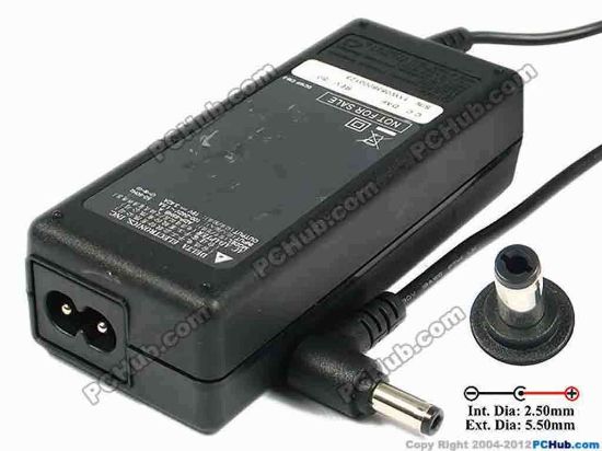 77797 Delta Electronics ADP-65HB A AC Adapter- Laptop 19V 3.42A, 5.5/2.5mm, 2-Prong Delta Electronics ADP-65HB A AC Adapter- Laptop <div>In stock now ready to ship in 24 hours.&nbsp;</div>
<div><br />
</div>
<div>Model: ADP-65HB A</div>
<div><br />
</div>
<div>INPUT: 100-240V~1.5A, 50-60Hz&nbsp;</div>
<div>OUTPUT: 19V 3.42A 65W</div>
<div>Connecter size: Int. Diameter: 2.50mm&nbsp;</div>
<div>Ext. Diameter: 5.50mm</div>
<div><br />
</div>
<div><br />
</div>
<div>Dimensions: 108 X 46 X 30 mm</div>
<div><br />
</div>
<div>*Please take note, 2 wire AC power cord not included.</div>
<div><br />
</div>