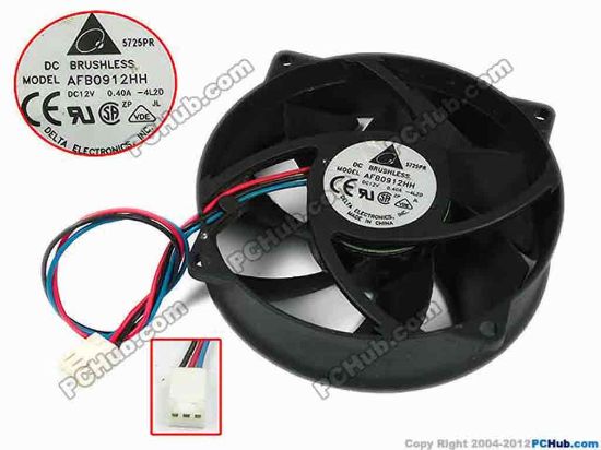 77802 Delta Electronics AFB0912HH Server - Round Fan -4L2D, dia95x95x25, w150x3x3, 12V 0.40A Delta Electronics AFB0912HH Server - Round Fan 