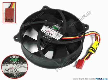 77805 Cooler Master A9225-22RB-3AN-F1 Server - Round Fan dia95x95x25, w200x3x3, 12V 0.15A Cooler Master A9225-22RB-3AN-F1 Server - Round Fan 
