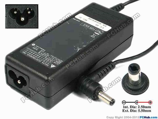 77829 Delta Electronics ADP-65HB BB AC Adapter- Laptop 19V 3.42A, 5.5/2.5mm, 3-Prong, New Delta Electronics ADP-65HB BB AC Adapter- Laptop <div>In stock now ready to ship in 24 hours.&nbsp;</div>
<div><br />
</div>
<div>Model: ADP-65HB BB</div>
<div><br />
</div>
<div>INPUT: 100-240V~1.5A, 50-60Hz&nbsp;</div>
<div>OUTPUT: 19V 3.42A 65W</div>
<div>Connecter size: Int. Diameter: 2.50mm&nbsp;</div>
<div>Ext. Diameter: 5.50mm</div>
<div><br />
</div>
<div><br />
</div>
<div>Dimensions: 108 X 46 X 30 mm</div>
<div><br />
</div>
<div>*Please take note, 3 wire AC power cord not included.</div>