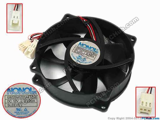 77830 NONOISE G9225M12D1+4 Server - Round Fan BG, dia95x95x25, w185x3x3, 12V 0.2A NONOISE G9225M12D1+4 Server - Round Fan <p style="text-align: left; margin: 0px">2 Cable:60mm, 2-Wire, 2-Pin Connector &amp; 185mm, 3-Wire, 3-Pin Connector</p>