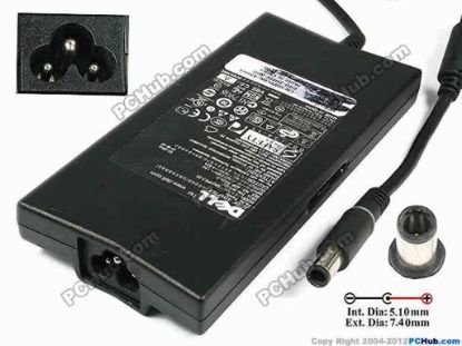 77843 Dell Common Item (Dell) AC Adapter- Laptop PA-3E, WTC0V, 19.5V 4.62A, PIN  Dell Common Item (Dell) AC Adapter- Laptop <span class="span11" id="ctl00_ContentPlaceHolder1_ItemDesc1_lblItemDescription">
<div>PA-3E Family<br />
DP/N: WTC0V, 0WTC0V<br />
Model: DA90PE3-00, ADP-90VH D<br />
<br />
INPUT: AC 100-240V~ 1.5A, 50-60Hz<br />
OUTPUT: DC 19.5V 4.62A 90W</div>
<div>Connector size: Int. Diameter: 5.10mm 
<div>                       Ext. Diameter: 7.40mm<br />
                       (Pin in the middle) <br />
<br />
Dimensions:  146 x 70 x 16 mm<br />
<br />
*Please take note, 3 wire AC <a shape="rect" href="http://www.pchub.com/uph/category/356/Power-Core.html">power cord</a> not included.</div></div></span>