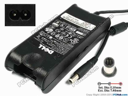 77845 Dell Common Item (Dell) AC Adapter- Laptop 19.5V 4.62A, 7.4/5.0mm With Pin, 2-Prong Dell Common Item (Dell) AC Adapter- Laptop <span class="span11" id="ctl00_ContentPlaceHolder1_ItemDesc1_lblItemDescription">
<div>PA-10 Family<br />
Dell P/N: 0GX808, GX808<font><br />
<br />
</font></div>
<div>INPUT: AC 100-240V~ 2.0A, 50-60Hz<br />
OUTPUT: DC 19.5V 4.62A 90W</div>
<div>Connector size: Int. Diameter: 5.10mm 
<div>                       Ext. Diameter: 7.40mm<br />
                       (Pin in the middle) <br />
<br />
Dimensions:  135 x 60 x 32 mm<br />
<br />
*Please take note, 2 wire AC <a shape="rect" href="http://www.pchub.com/uph/category/356/Power-Core.html">power cord</a> not included.<br />
</div></div></span>