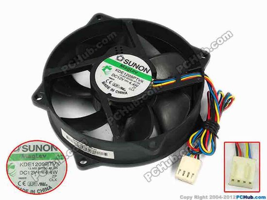 77846 SUNON KDE1209PTVX Server - Round Fan 13.MS.B2530.AF.GN, dia95x95x25, w255x4x4, 12V 4.4W SUNON KDE1209PTVX Server - Round Fan 