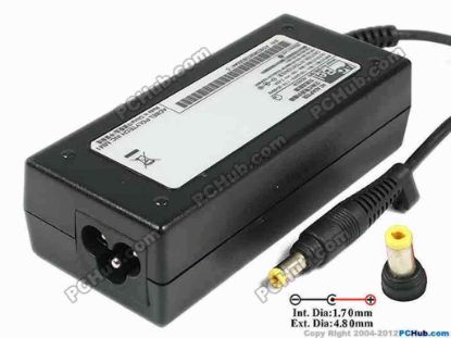 77860 Acbel Polytech AD9038 AC Adapter- Laptop 19V 3.42A, 4.8/1.7mm, 3-Prong Acbel Polytech AD9038 AC Adapter- Laptop <span class="span11" id="ctl00_ContentPlaceHolder1_ItemDesc1_lblItemDescription">
<div>»In stock now ready to ship in 24 hours. </div>
<div><br />
</div>
<div>Model: AD9038</div>
<div><br />
</div>
<div>INPUT: 100-240V~1.7A, 50-60Hz </div>
<div>OUTPUT: 19V 3.42A 65W</div>
<div>Connecter size: Int. Diameter: 1.70mm </div>
<div>Ext. Diameter: 4.80mm</div>
<div><br />
</div>
<div><br />
</div>
<div>Dimensions: 107 X 47 X 29 mm</div>
<div><br />
</div>
<div>*Please take note, 3 wire AC power cord not included.</div></span>