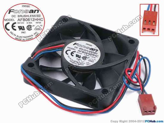 77876 Delta Electronics AFB0612HHC Server - Square Fan -NF00, sq60x60x13, w200x3x3, 12V 0.30A Delta Electronics AFB0612HHC Server - Square Fan 