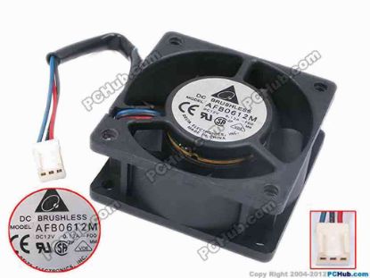 77877 Delta Electronics AFB0612M Server - Square Fan -F00, sq60x60x25, w135x3x3, 12V 0.12A Delta Electronics AFB0612M Server - Square Fan 