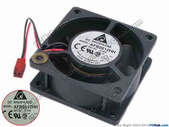 77886 Delta Electronics AFB0612HH Server - Square Fan sq60x60x25, w65x2x2, 12V 0.25A Delta Electronics AFB0612HH Server - Square Fan 