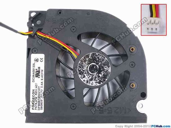 77888 Forcecon DFB601005M30T Cooling Fan  F515-CW, Bare, w25x3x3, DC 5V 0.4A Forcecon DFB601005M30T Cooling Fan  