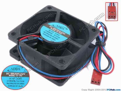 77898 ADDA CF-60S Server - Square Fan sq60x60x25, w305x3x3, 12V 0.08A ADDA CF-60S Server - Square Fan 
