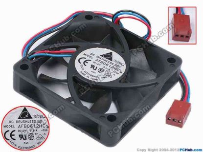 77901 Delta Electronics AFB0612HC Server - Square Fan -F00, sq60x60x13, w200x3x3, 12V 0.21A Delta Electronics AFB0612HC Server - Square Fan 
