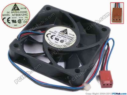 77903 Delta Electronics AFB0612HC Server - Square Fan -F00, sq60x60x13, w160x3x3, 12V 0.21A Delta Electronics AFB0612HC Server - Square Fan 
