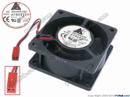 77907 Delta Electronics AFB0612H Server - Square Fan sq60x60x25, w80x2x2, 12V 0.15A Delta Electronics AFB0612H Server - Square Fan 