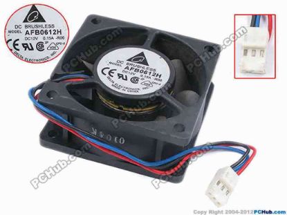 77915 Delta Electronics AFB0612H Server - Square Fan -R00, sq60x60x25, w140x3x3, 12V 0.15A Delta Electronics AFB0612H Server - Square Fan 