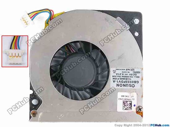 77941 SUNON GB0555PDV1-A Cooling Fan  13.B3442.F.GN, Bare, w20x4x4, 5V 0.21A SUNON GB0555PDV1-A Cooling Fan  
