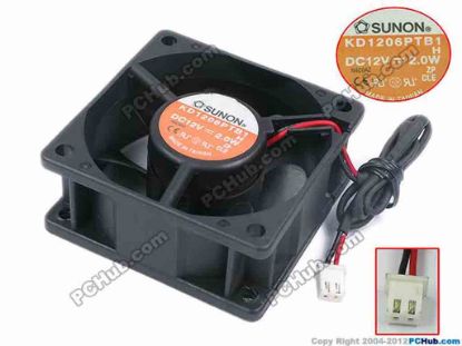 77965 SUNON KD1206PTB1 Server - Square Fan H, sq60x60x25, w295x2x2, 12V 2W SUNON KD1206PTB1 Server - Square Fan 