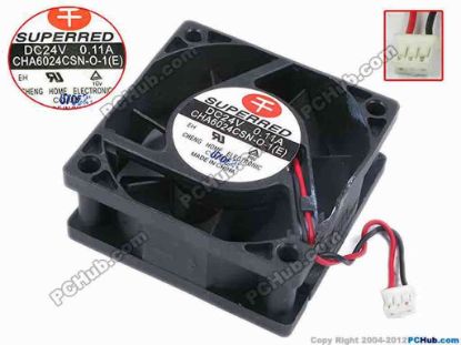 77972 Superred CHA6024CSN-O-1 Server - Square Fan E, sq60x60x25, w60x2x3, 24V 0.11A Superred CHA6024CSN-O-1 Server - Square Fan 