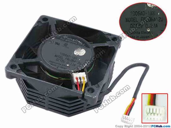 77976 Panasonic FBL06A12U Server - Square Fan -1BX, sq60x60x25, w125x3x5, 12V 0.27A Panasonic FBL06A12U Server - Square Fan 