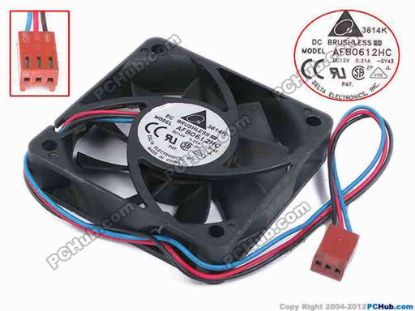 77987 Delta Electronics AFB0612HC Server - Square Fan -SY43, sq60x60x13, w200x3x3, 12V 0.21A Delta Electronics AFB0612HC Server - Square Fan 