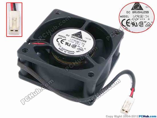 78005 Delta Electronics AFB0612H Server - Square Fan -B, sq60x60x25, w150x2x2, 12V 0.15A Delta Electronics AFB0612H Server - Square Fan 