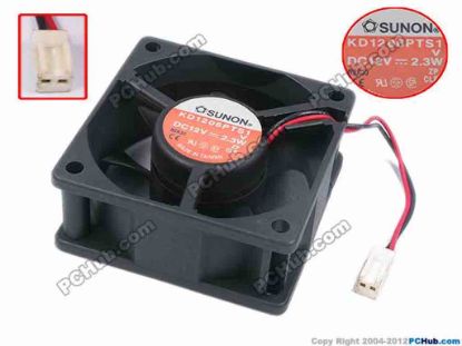 78009 SUNON KD1206PTS1 Server - Square Fan V, sq60x60x25, w75x2x2, 12V 2.3W SUNON KD1206PTS1 Server - Square Fan 
