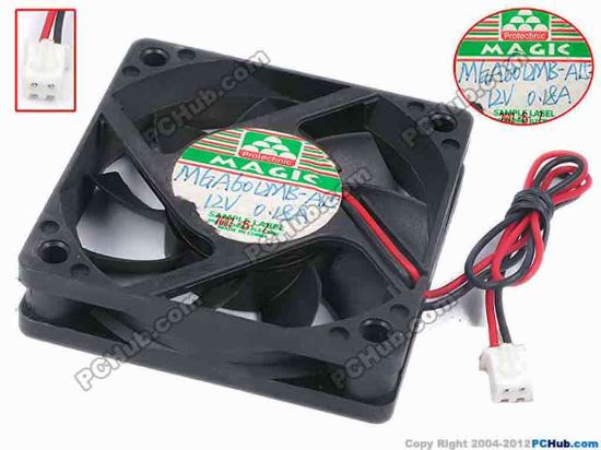 78018 Protechnic Magic MGA60DMB Server - Square Fan sq60x60x15, w195x2x2, 12V 0.12A  Protechnic Magic MGA60DMB Server - Square Fan 