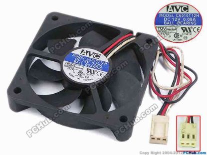 78026 AVC C6010T12H Server - Square Fan sq60x60x10, w155x3x3, 12V 0.08A AVC C6010T12H Server - Square Fan 