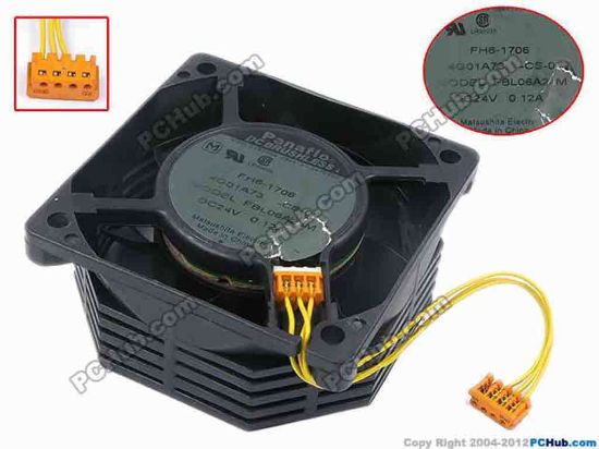 78029 Panasonic FBL06A24M Server - Square Fan -CS-0, sq60x60x25, w80x3x4, 60x60x25 Panasonic FBL06A24M Server - Square Fan 