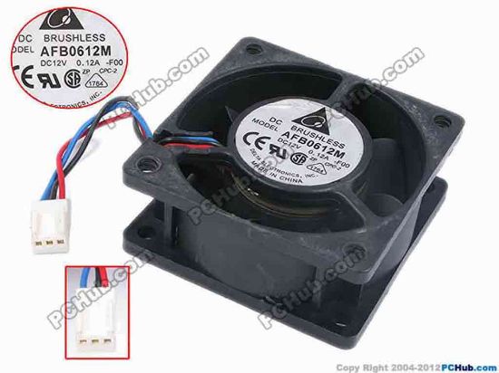 78035 Delta Electronics AFB0612M Server - Square Fan -F00, sq60x60x25, w70x3x3, 12V 0.12A Delta Electronics AFB0612M Server - Square Fan 