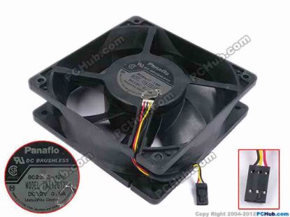 78158 Panasonic FBA12G12H Server - Square Fan sq120x120x38, w75x3x3, 12V 0.6A Panasonic FBA12G12H Server - Square Fan 