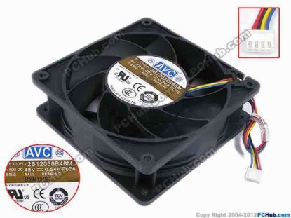 78161 AVC 2B12038B48M Server - Square Fan P076, sq120x120x38, w145x4x4, 48V 0.54A AVC 2B12038B48M Server - Square Fan 