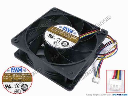 78191 AVC 2B12038B48M Server - Square Fan P076, sq120x120x38, w245x4x4, 48V 0.54A AVC 2B12038B48M Server - Square Fan 
