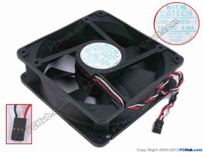 78197 JMC / DaTech 12038-12HBTA-1 Server - Square Fan P/N : 6J852, sq120x120x38, w235x3x3, 12V 0.90A JMC / DaTech 12038-12HBTA-1 Server - Square Fan 