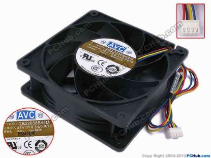 78198 AVC 2B12038B48M Server - Square Fan P076, sq120x120x38, w315x4x4, 48V 0.54A AVC 2B12038B48M Server - Square Fan