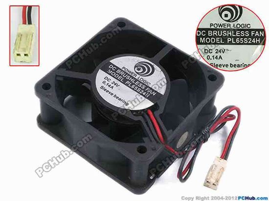 78241 Power Logic PL65S24H Server - Square Fan sq60x60x25, w180x2x2, 24V 0.14A  Power Logic PL65S24H Server - Square Fan 