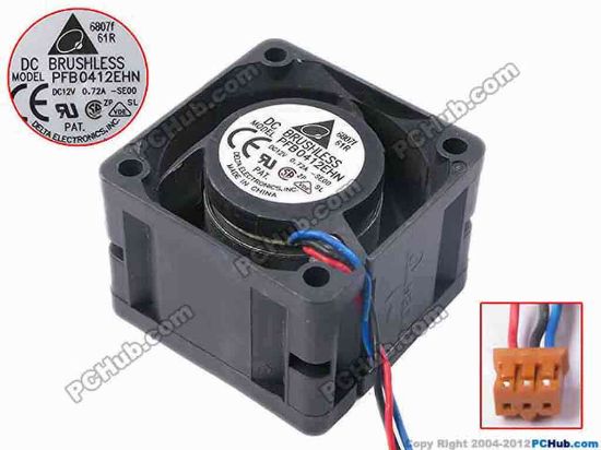 78300 Delta Electronics PFB0412EHN Server - Square Fan -SE00, sq40x28, w40x3x3, 12V 0.72A Delta Electronics PFB0412EHN Server - Square Fan 