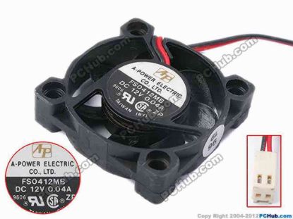 78302 A-Power FS0412MB Server - Square Fan sq40x10, w160x2x2, 12V 0.04A A-Power FS0412MB Server - Square Fan 
