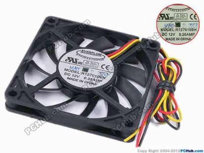 78334 Everflow R127010BH Server - Square Fan sq70x70x10, w280x3, 12V 0.35A Everflow R127010BH Server - Square Fan