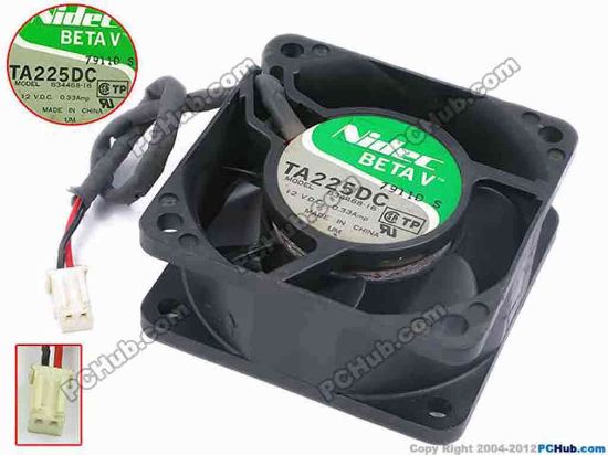 78340 Nidec B34468-16 Server - Square Fan sq60x60x25, w130x2x2, 12V 0.33A Nidec B34468-16 Server - Square Fan 