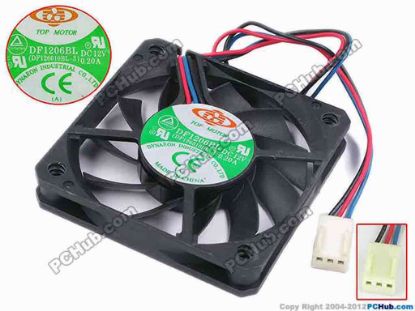 78365 TOP MOTOR DF1206BL Server - Square Fan DF126010BL-3, sq60x60x10, w195x3x3, 12V 0.2A TOP MOTOR DF1206BL Server - Square Fan