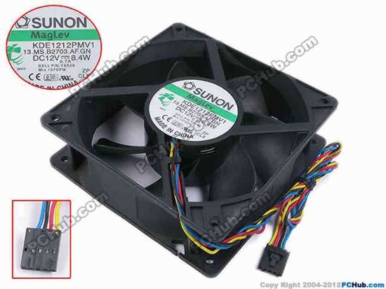 78385 SUNON KDE1212PMV1 Server - Square Fan 13.MS.B2703.AF.GN, sq120x120x38, w355x4x5, 12V 8.4 SUNON KDE1212PMV1 Server - Square Fan 