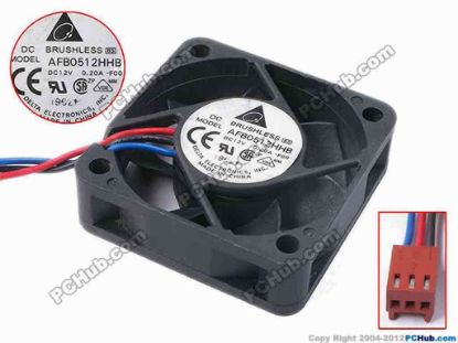 78388 Delta Electronics AFB0512HHB Server - Square Fan -F00, sq50x50x15, w315x3x3, 12V 0.2A Delta Electronics AFB0512HHB Server - Square Fan 