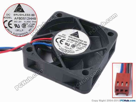 78388 Delta Electronics AFB0512HHB Server - Square Fan -F00, sq50x50x15, w315x3x3, 12V 0.2A Delta Electronics AFB0512HHB Server - Square Fan 