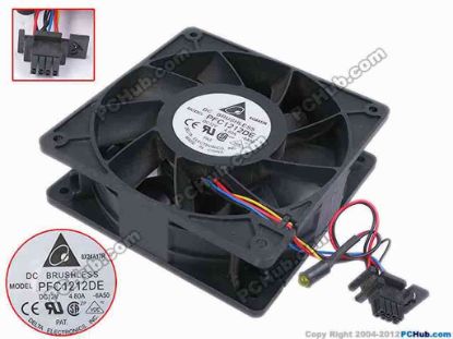 78392 Delta Electronics PFC1212DE Server - Square Fan -6A50, sq120x120x38, w50x4x8, 12V 4.80A Delta Electronics PFC1212DE Server - Square Fan 