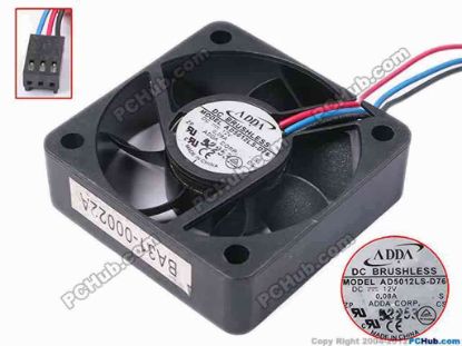 78709 ADDA AD5012LS-D76 Server - Square Fan S, sq50x50x15, w145x3x3, 12V 0.08A ADDA AD5012LS-D76 Server - Square Fan 