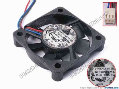 78718 Delta Electronics AFB0512MA Server - Square Fan -F00, sq50x50x10, w210x3x3, 12V 0.15A Delta Electronics AFB0512MA Server - Square Fan 
